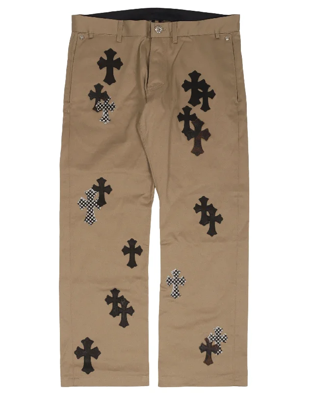 Cross Patch Chino Pant Casual Plaid Pants