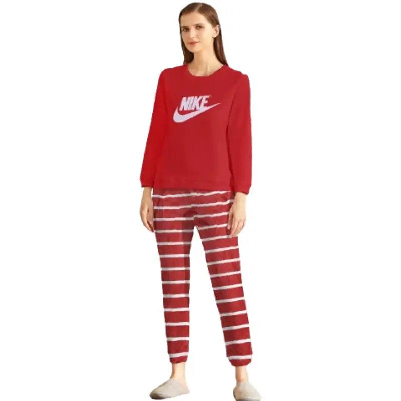 Women's Long Sleeve Long Pants Set, Round Collar Lace-up Suit Elegant Palazzo Trousers