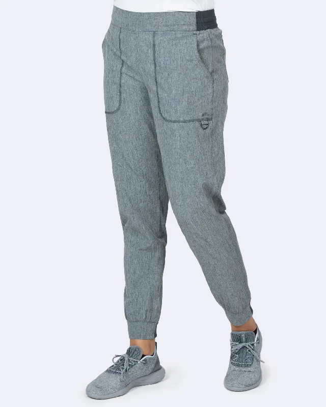 Hailey Heathered Jogger Pant (3052) Stylish Elastic Waist Pants