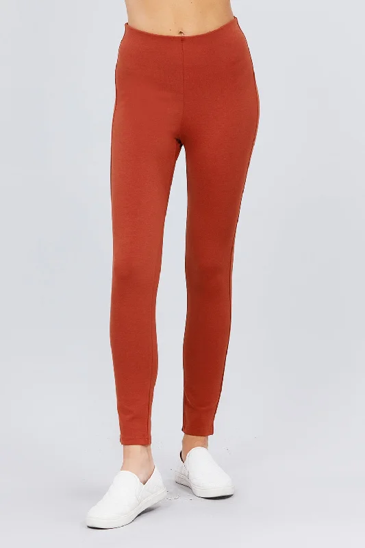 Waist Elastic Band Ponte Pants Relaxed Lounge Trousers