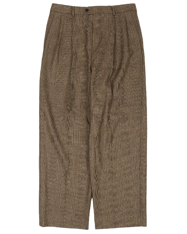 Plaid Pants Classic Pleated Pants