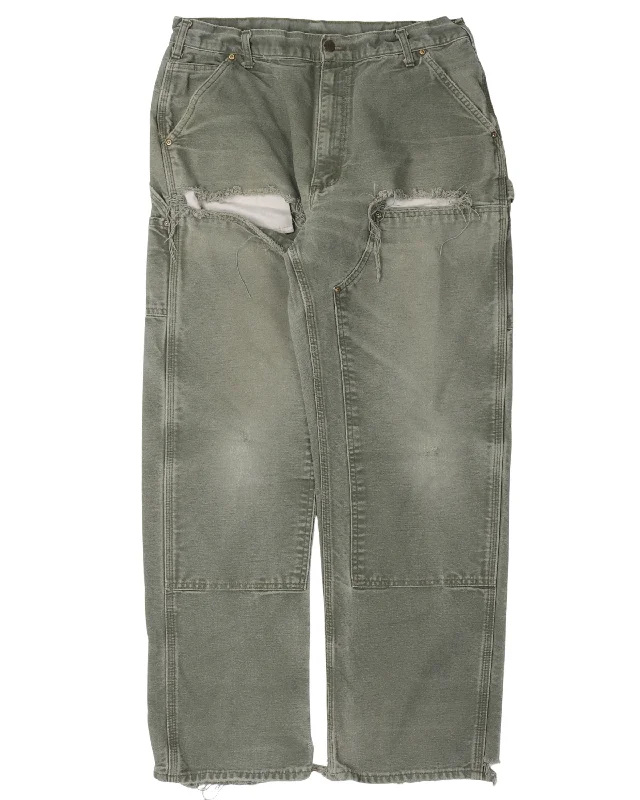 Carhartt Double Knee Pants Comfy Zip-Up Pants