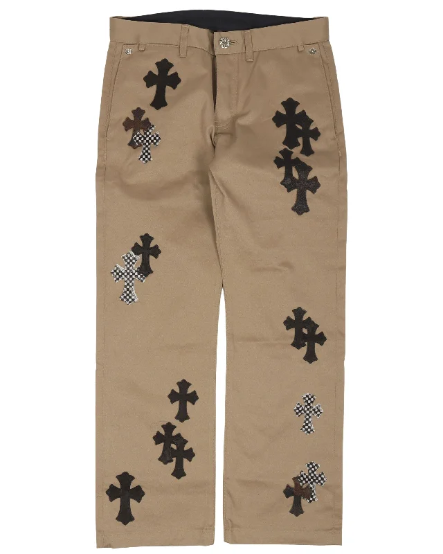 Cross Patch Chino Pants Classic Straight-Leg Pants