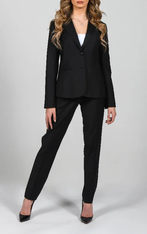 Cosiani Women’s Black Wool Dress Pants High-Waist Jeans