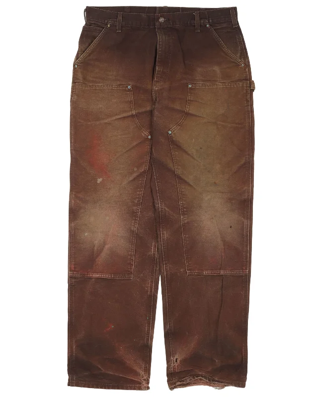 Fade Carhartt Double Knee Pants Comfortable Fleece Pants