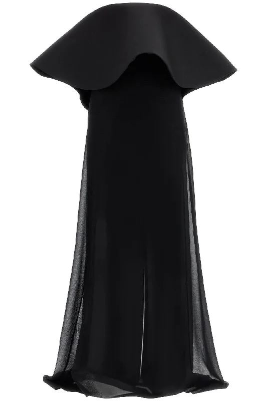 Maxi Dress 'the Vela  - Black Fashionable Faux Wrap Maxi Dress