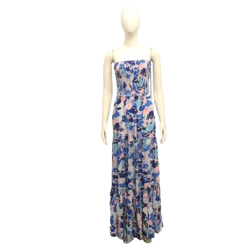 ABEL THE LABEL ANTHROPOLOGIE BLUE FLORAL MAXI DRESS- S Elegant Maxi Dress with Slit