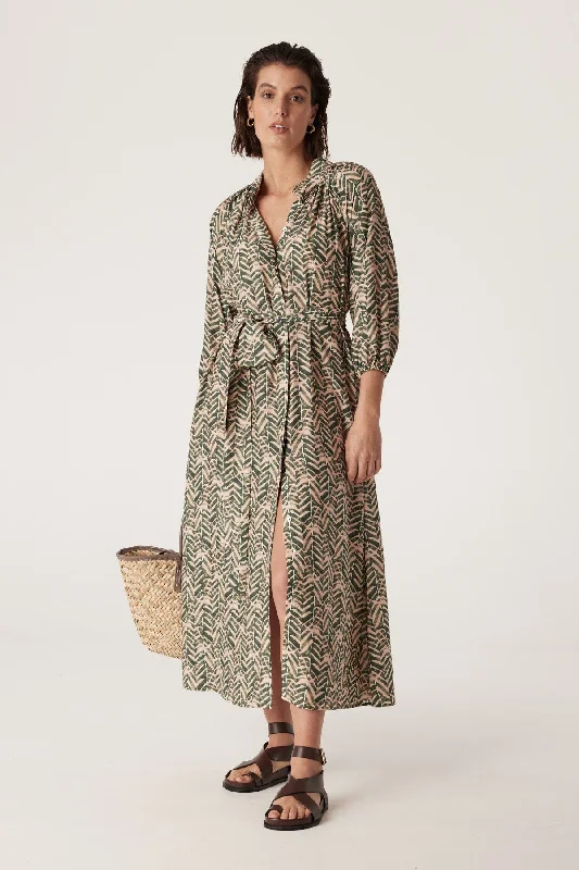Avalon Maxi Dress - Green Blush Print Elegant Lace Maxi Dress
