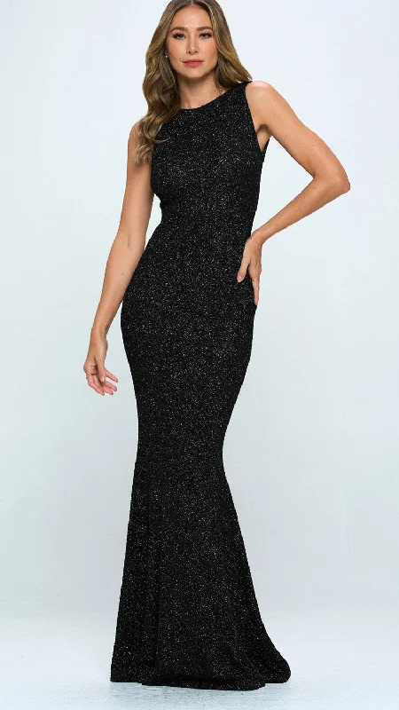 Low Back Bow Glitter Ruffle Maxi Dress Elegant Maxi Dress with Slit
