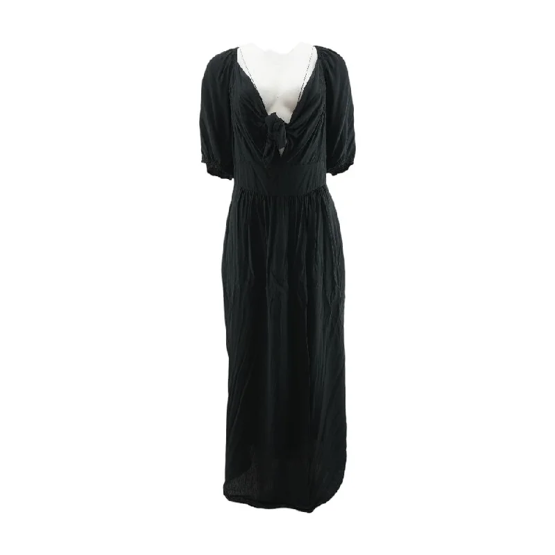 Black Solid Maxi Dress Cozy Knit Maxi Dress