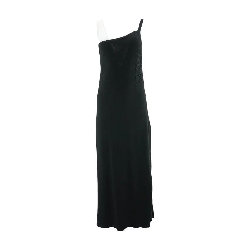 Black Solid Maxi Dress Trendy V-Neck Maxi Dress