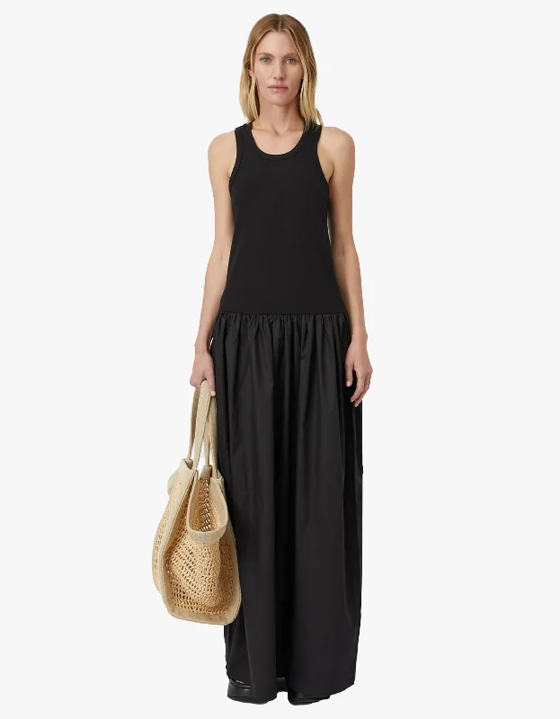 Horizon Maxi Dress - Black Comfortable Maxi Dress with Belt