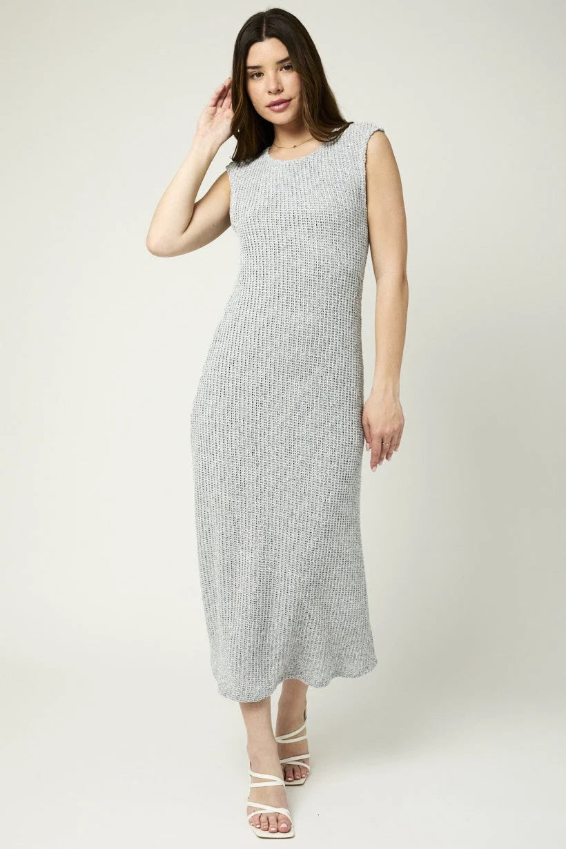 CAP SLEEVE ROUND NECK MAXI DRESS Comfortable Fitted Maxi Dress
