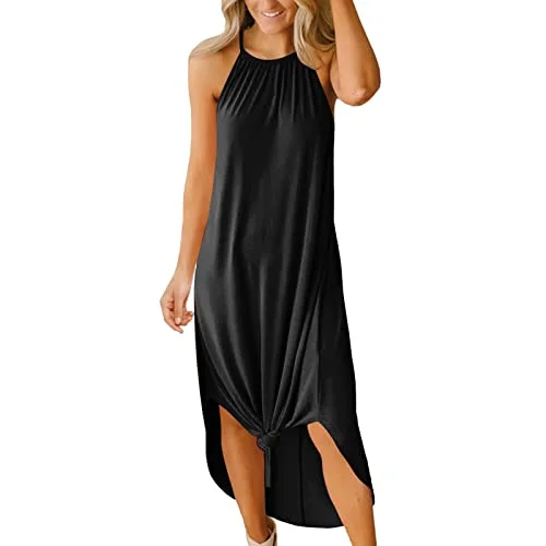 Dress for Women Summer Beach Sleeveless Maxi Dresses, Sexy Side Slit Maxi Dress | Original Brand Fashionable Sheer Maxi Dress