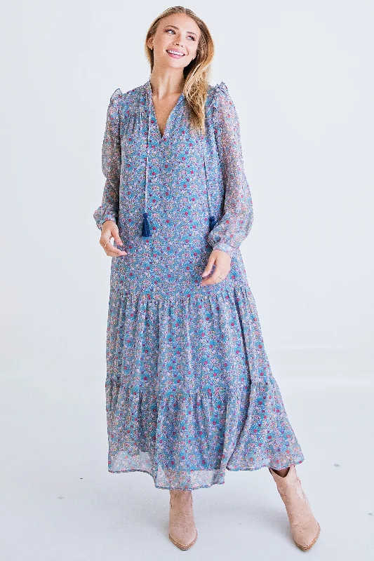 Shari Floral Garden Maxi Dress Chic Summer Maxi Dress