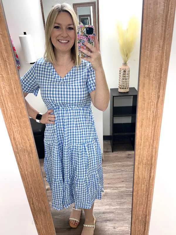 Gingham Check Print
Summer Maxi Dress Elegant Boho Maxi Dress