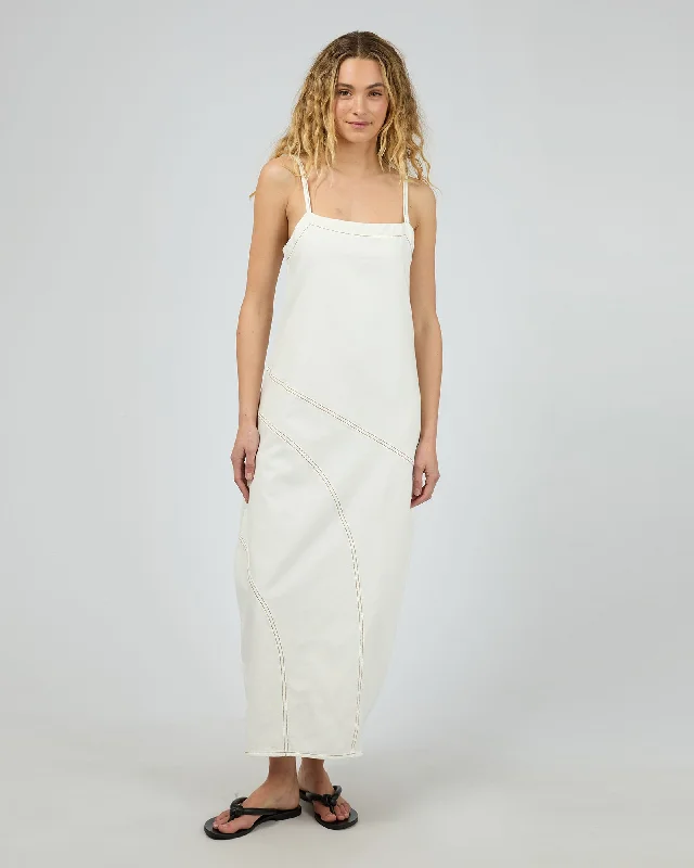 Lana Maxi Dress Vintage White Trendy Floral Print Maxi Dress