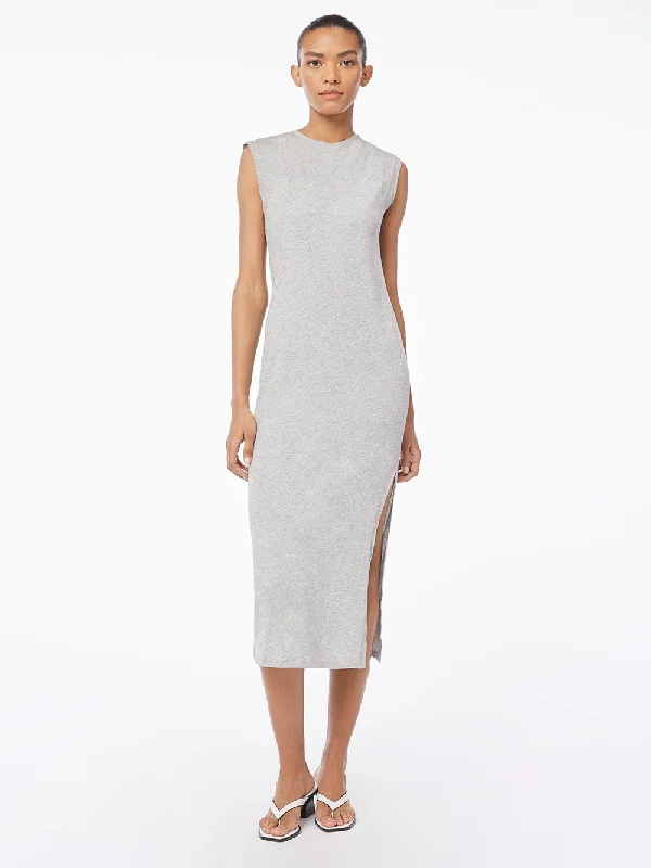 Le Muscle Maxi Dress -- Gris Heather Trendy Maxi Dress with Belt