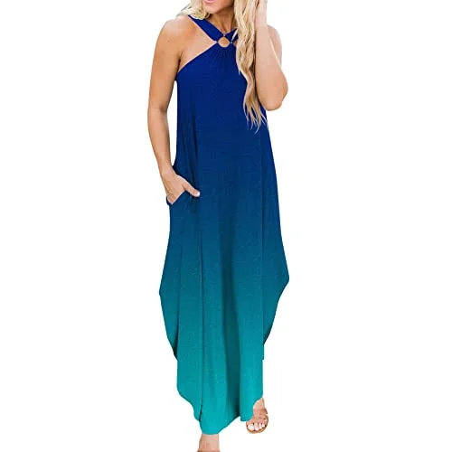 Maxi Dress for Women Summer Casual Criss Cross Sundress Sleeveless Split Long Beach Dress with Pockets | Original Brand Elegant Tiered Maxi Dress Maxi Dress for Women Summer Casual Criss Cross Sundress Sleeveless Split Long Beach Dress with Pockets | Original Brand Elegant Tiered Maxi Dress