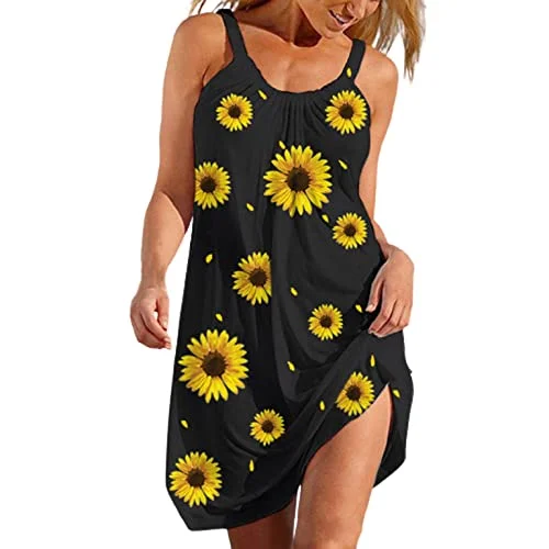 Maxi Dresses for Women Colorful Print Casual Summer Sundress Sleeveless Beach Party Cami Tank Dress | Original Brand Cozy Wrap Maxi Dress