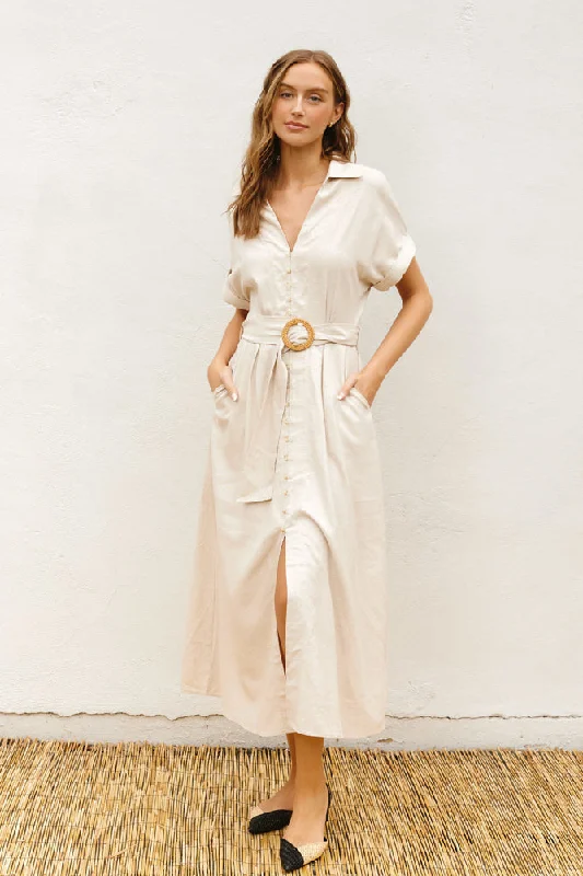 Heaven Sent Wicker Buckle Maxi Dress Fashionable Halter Neck Maxi Dress