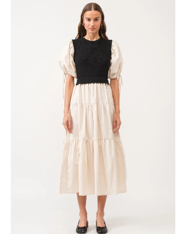 Mona Vested Maxi Dress Black Natural Elegant Lace Maxi Dress