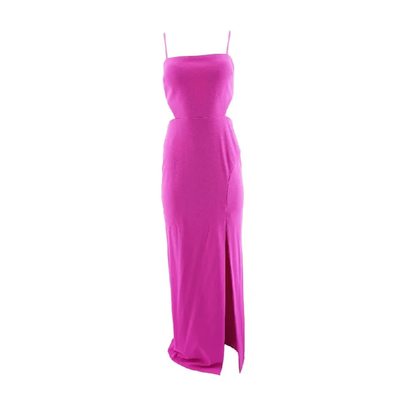 Neon Pink Solid Maxi Dress Trendy Maxi Dress with Straps
