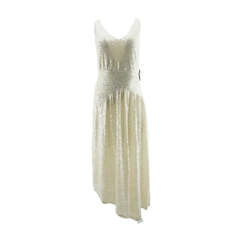 Nude Solid Maxi Dress Elegant Maxi Dress with Ruffles