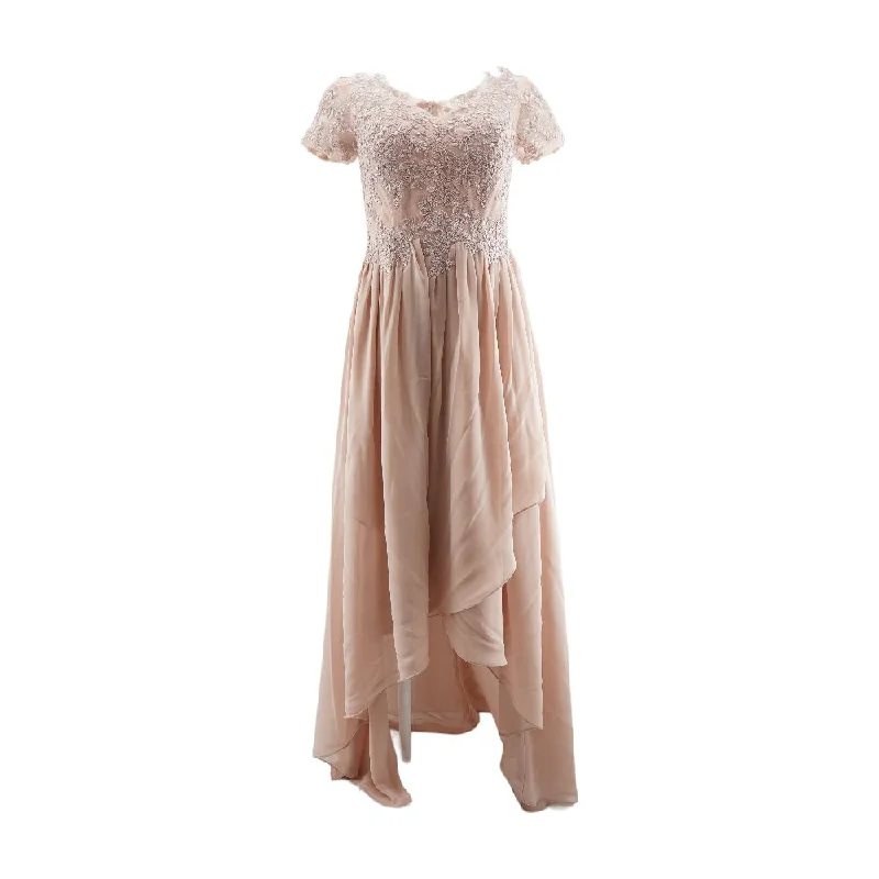 Pink Solid Maxi Dress Trendy Short Sleeve Maxi Dress