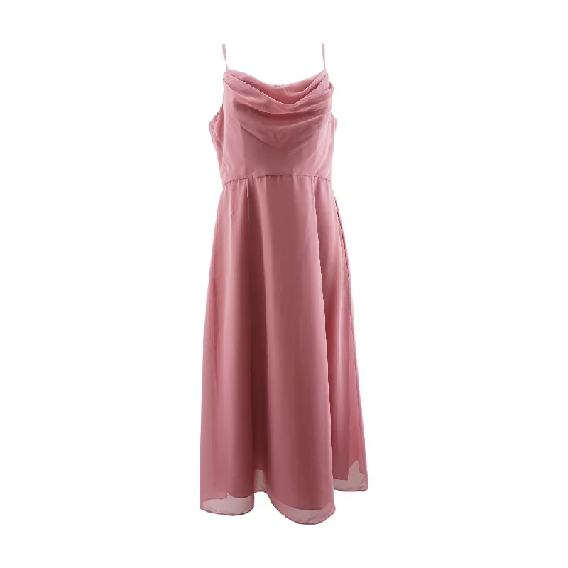 Pink Solid Maxi Dress Trendy Maxi Dress with Bow