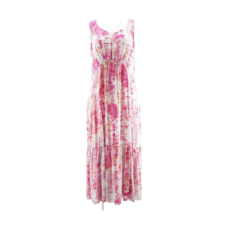 Pink Tie Dye Maxi Dress Elegant Lace Maxi Dress
