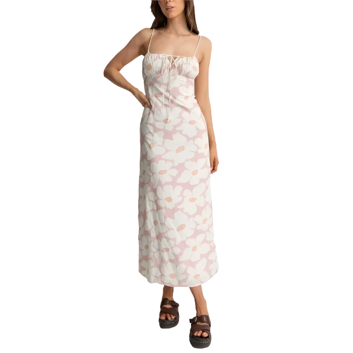 RHYTHM Women's Mimi Floral Gathered Maxi Dress Rose Elegant Lace Maxi Dress