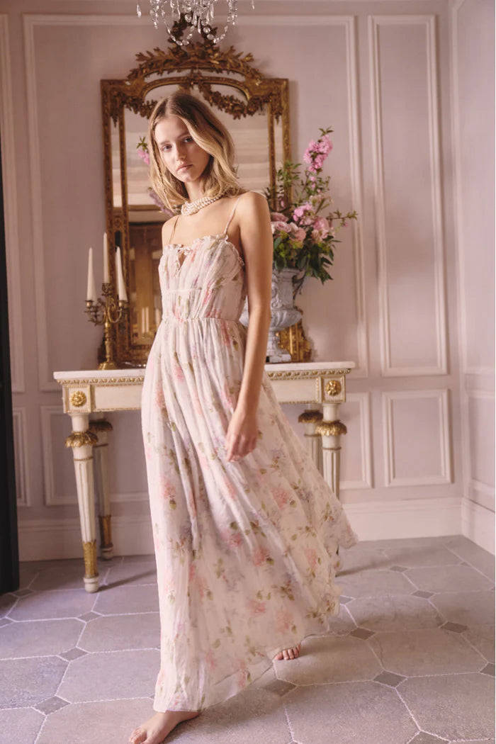 Santee Lurex Chiffon Floral Maxi Dress Fashionable Chiffon Maxi Dress