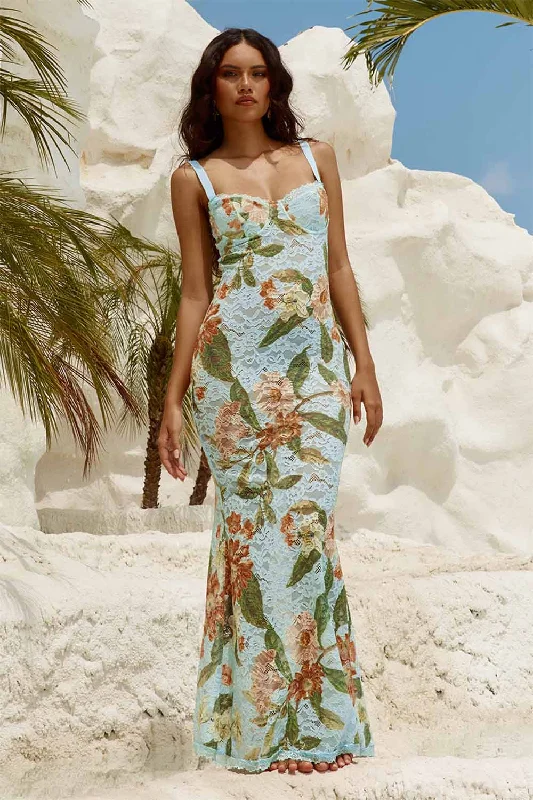 Serina Maxi Dress Trendy Floral Print Maxi Dress