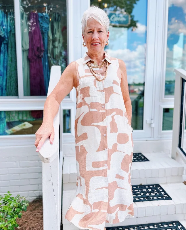 Sleeveless/Collared Maxi Dress Cozy Ruffle Sleeve Maxi Dress