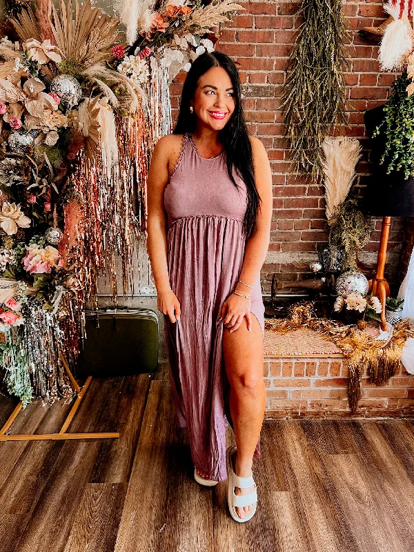 Slit Maxi Dress | Burgendy Fashionable Button-Down Maxi Dress