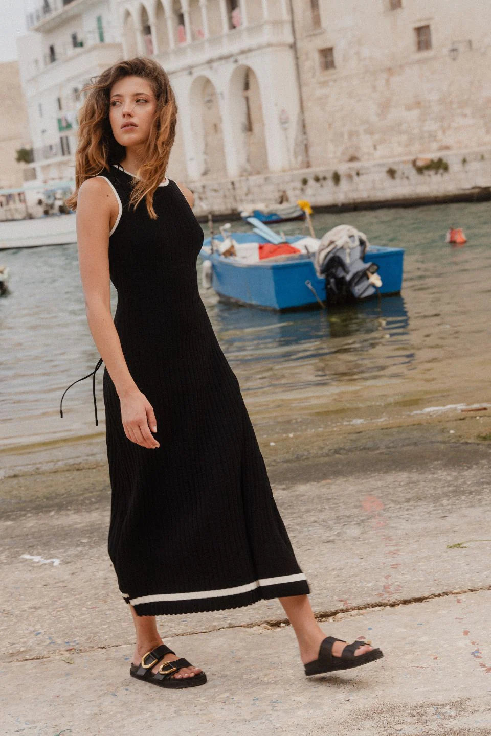 Stories Be Told - Vanity Rib Sleeveless Knit Maxi Dress - Black Cozy Ribbed Maxi Dress