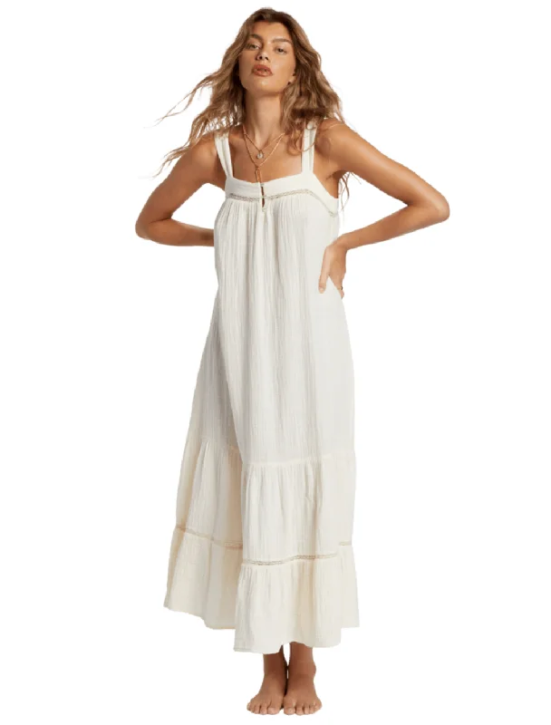 Summers End Maxi Dress - White Cap Stylish Button-Up Maxi Dress
