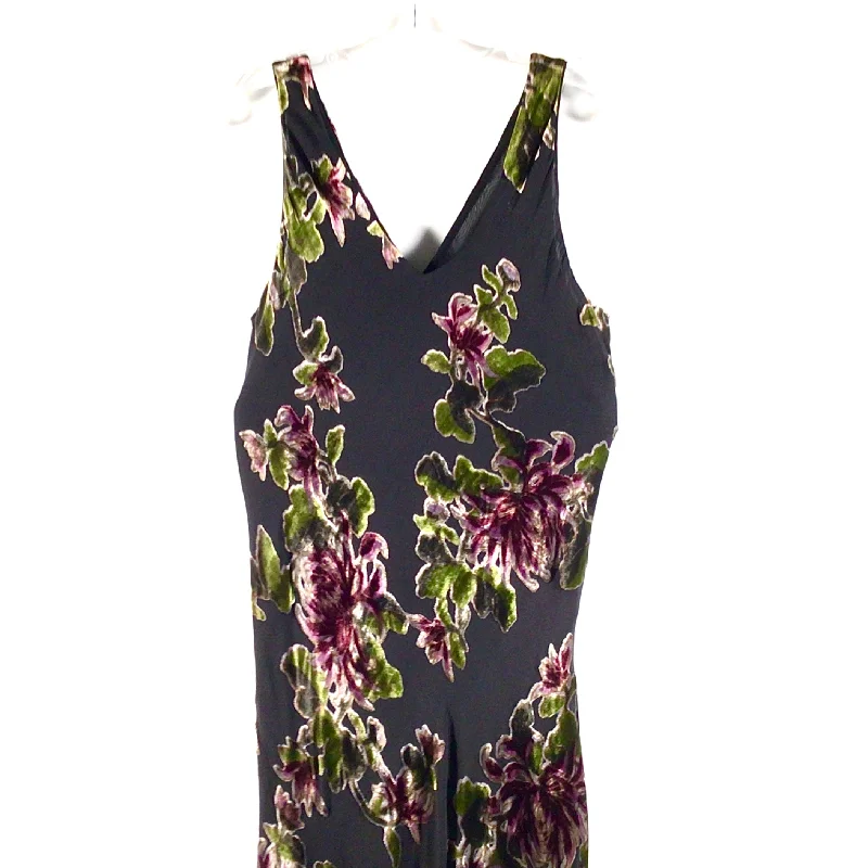 Tessuto Sleeveless Burn Out Velvet Maxi Dress Elegant Maxi Dress with Lace