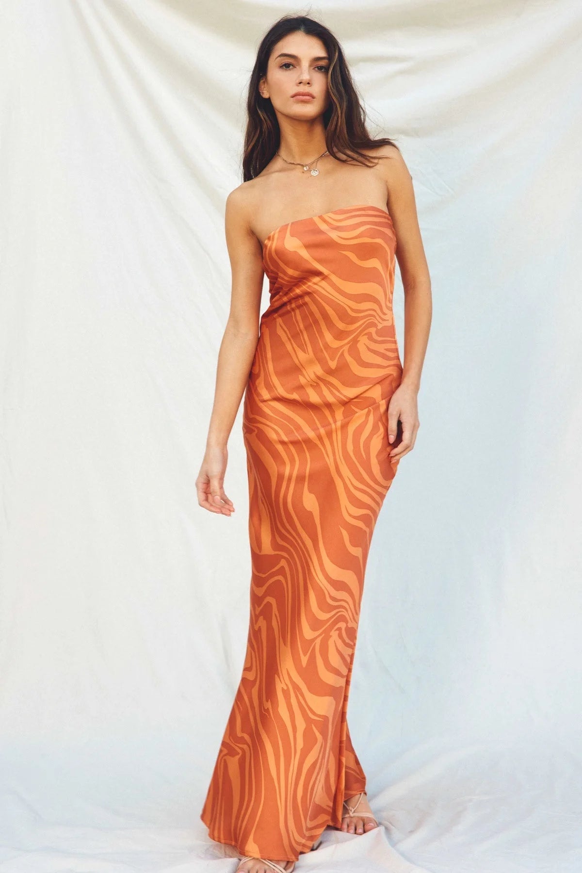 WILDER DAYS STRAPLESS BIAS CUT MAXI DRESS Comfortable Fit-and-Flare Maxi Dress