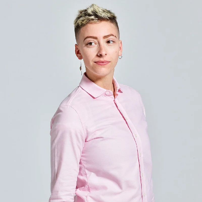 Addams Pink Easy-Care Dress Shirt Oversized T-Shirt Spandex breathable