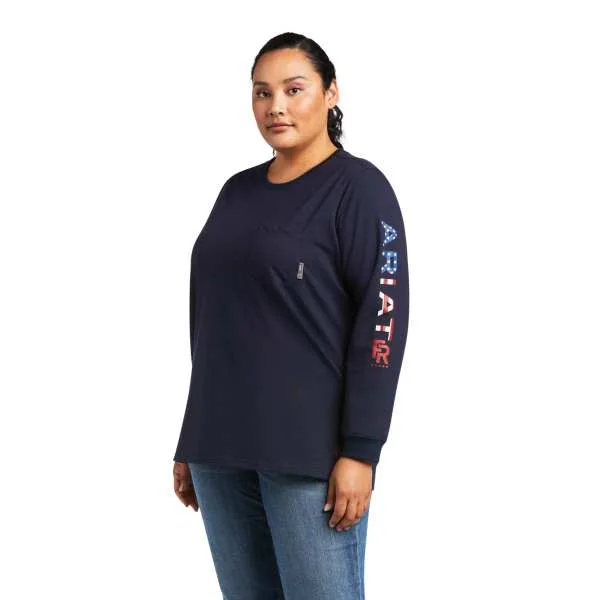 ARIAT WOMEN'S FR STRETCH LOGO T-SHIRT Fashionable Trendy Casual