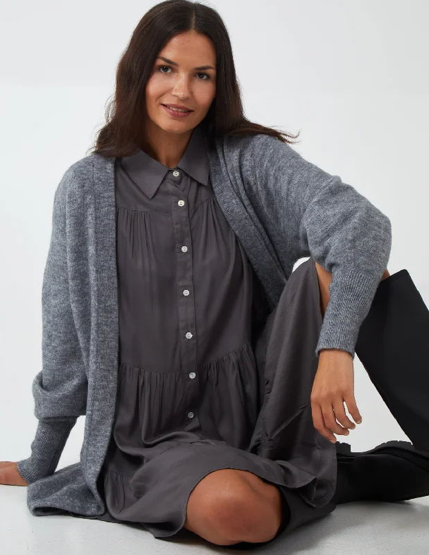 ASIA - Button Down Tiered Shirt Dress Jersey Fabric Tulle Fabric Batik Fabric