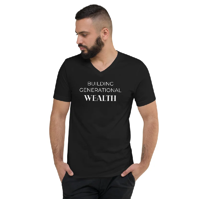 Building Generational Wealth Mens Short Sleeve V-Neck T-Shirt Collared T-Shirt Boat Neck A-Line Building Generational Wealth Mens Short Sleeve V-Neck T-Shirt Collared T-Shirt Boat Neck A-Line