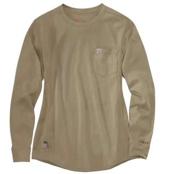 CARHARTT FR WOMEN'S FORCE COTTON CREW T-SHIRT - LONG SLEEVE Collared T-Shirt Boat Neck A-Line