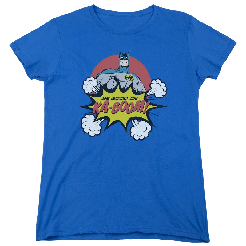DC Batman Kaboom - Women's T-Shirt Zippered Buttoned Snapped