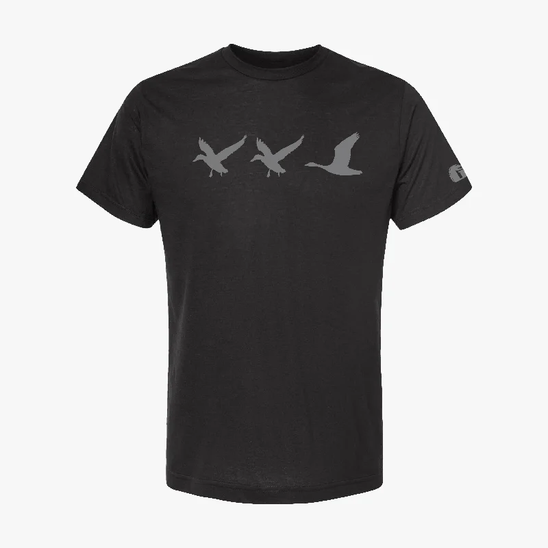 Duck Duck Goose Graphic Tee | Heather Black Houndstooth Herringbone Solid