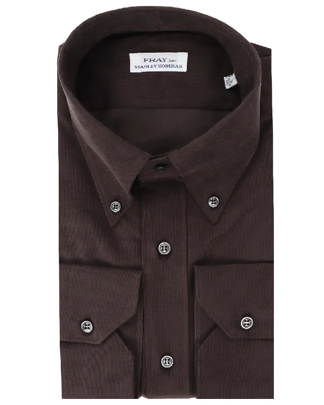 Brown Corduroy Boston Sportshirt Oversized T-Shirt Spandex breathable