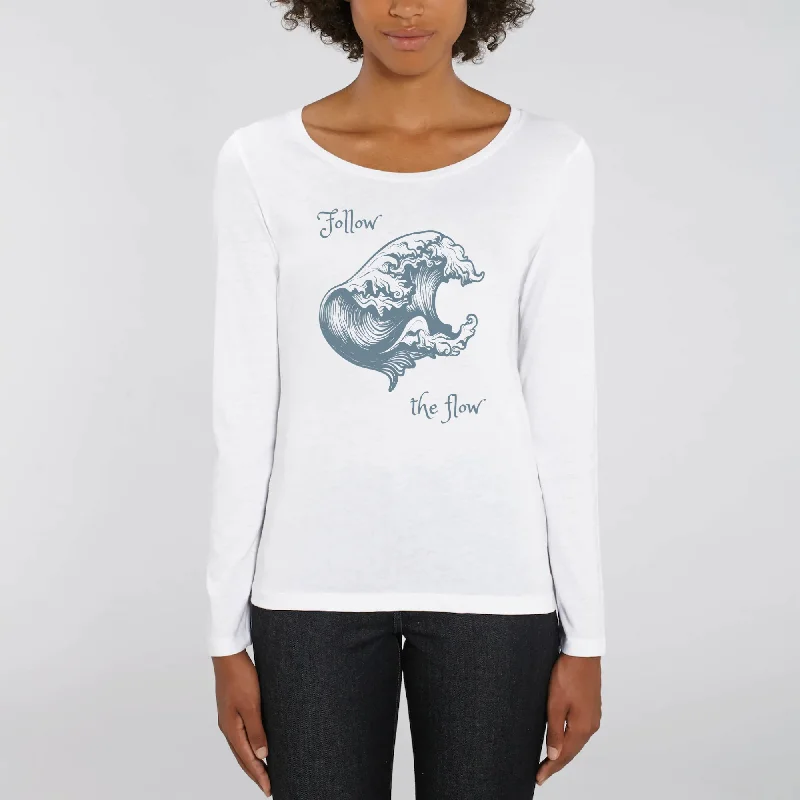 Flow | SINGER - T-shirt Femme manches longues Front Pockets Side Pockets Patch Pockets Flow | SINGER - T-shirt Femme manches longues Front Pockets Side Pockets Patch Pockets