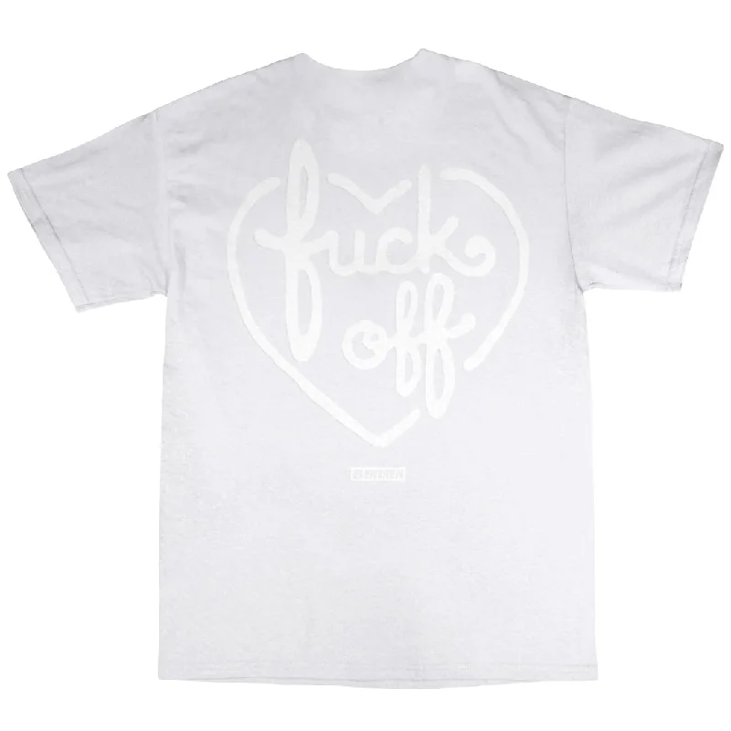 Fuck Off - White Puff T-shirt Iron Safe Non-Iron Wrinkle Free